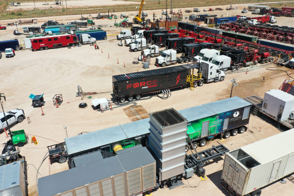 Life Cycle Power turbine powering a Pro Petro Electric frac fleet
